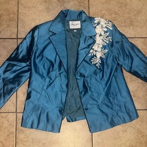 Uncaro Blue Women's Embroidered Jacket